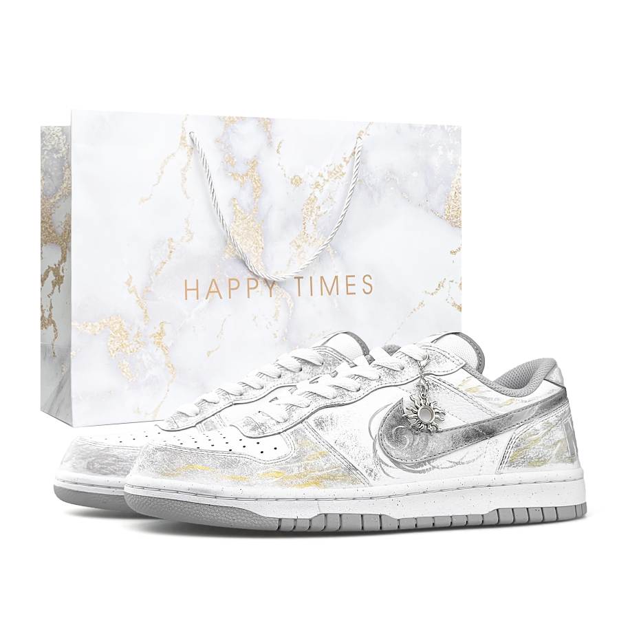 Nike Nike Big Special Shopping Bag Low top Skateboard Shoes Men's White Gray Silver