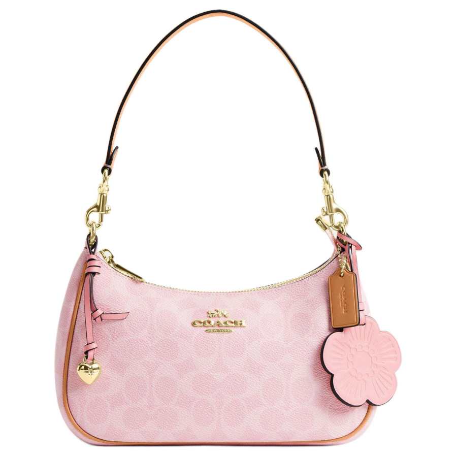 COACH Teri Artificial Leather Crossbody Bag, Shoulder Bag Medium Women's Cherry Blossom Pink