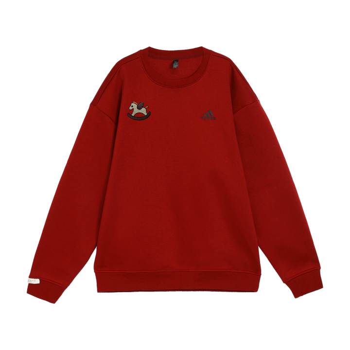 Adidas Adidas LABEL Sweatshirts Unisex Red Crew Neck Moderate Regular