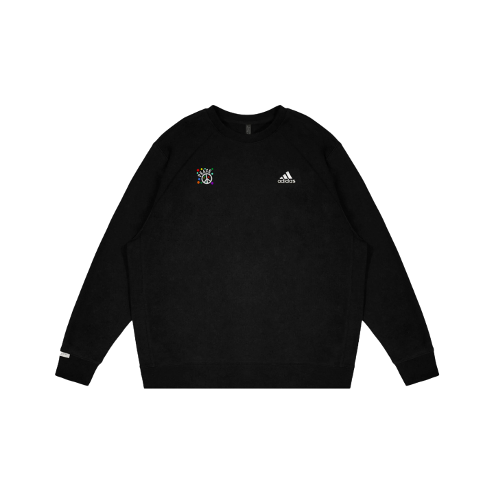 Adidas Adidas LABEL Colorful And Cool Collection Diverse Pixel Style PEACE And Love Logo Print Fleece Lined Sweatshirt