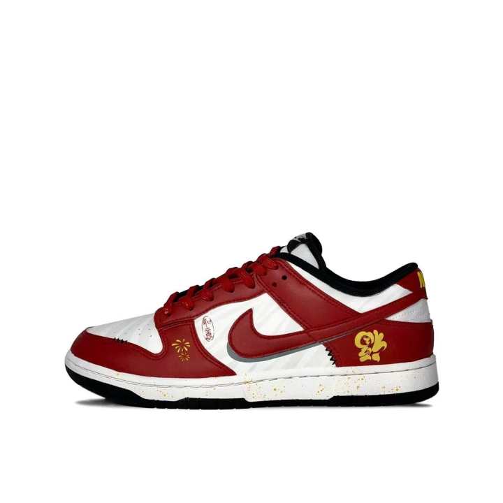 Nike Nike Dunk Welcome Blessing Slip Resistant, Abrasion Resistant, Breathable Low top Skateboard Shoes Unisex Gold Red