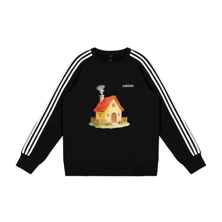 Adidas Adidas Sweatshirts Men's Black Crew Neck Moderate Regular