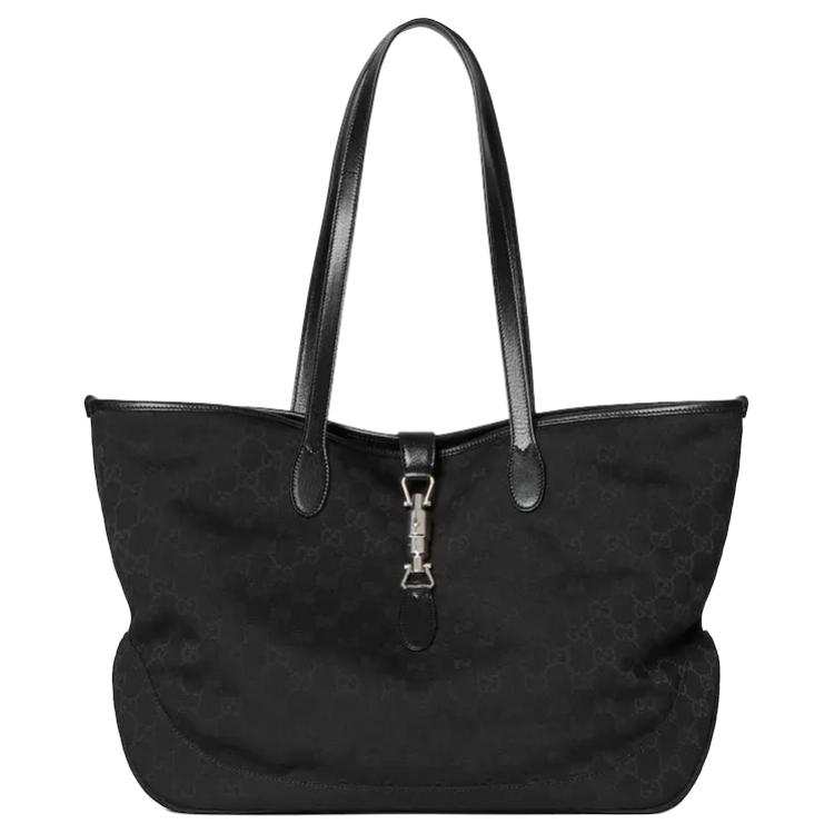 GUCCI Jackie GG Canvas Tote Bag, Shopping Bag, Shoulder Bag Medium Unisex Black