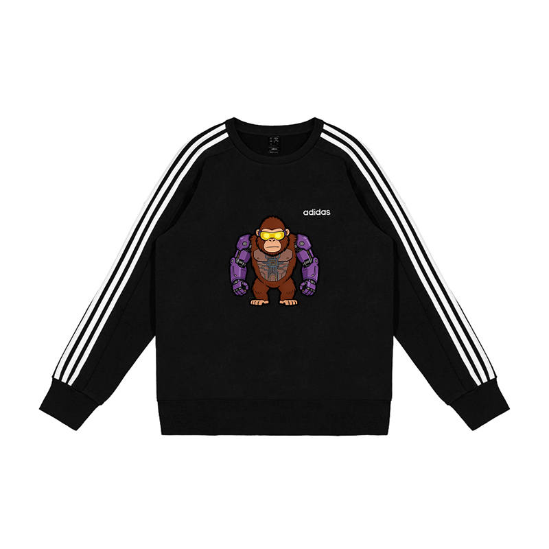 Adidas Adidas Sweatshirts Men's Black Crew Neck Moderate Regular