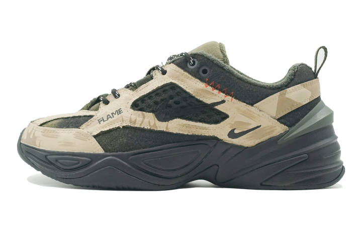 Nike Nike M2K Tekno Flame Lighter Cushioning Slip Resistant Low top Chunky Sneakers Unisex Khaki