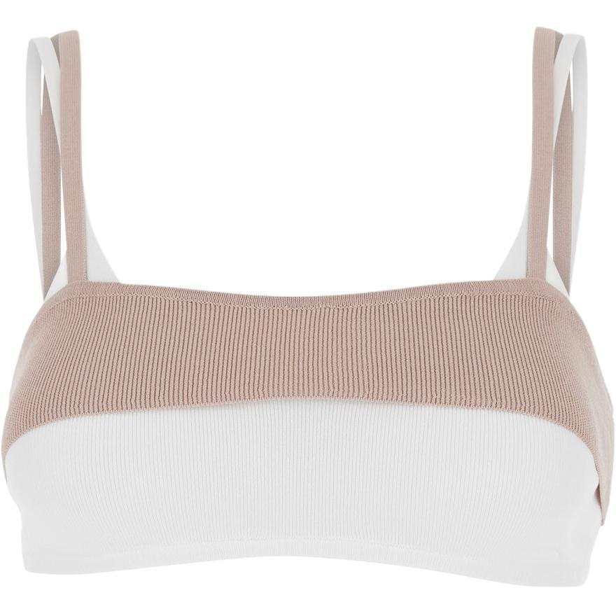 Diesel M-Zelda Ribbed Knit Layered Bra Top
