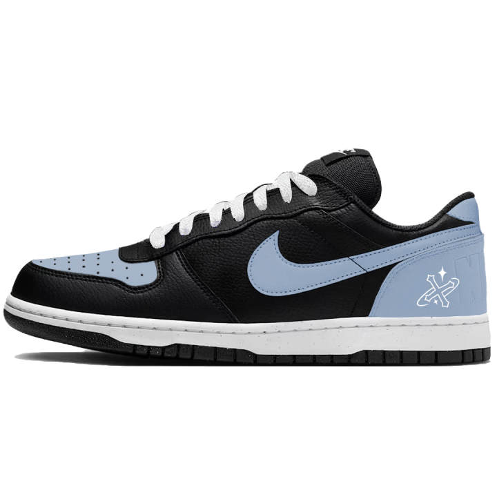 Nike Nike Big Blue Tone Abrasion Resistant Breathable Low top Skateboard Shoes Men's Black Blue