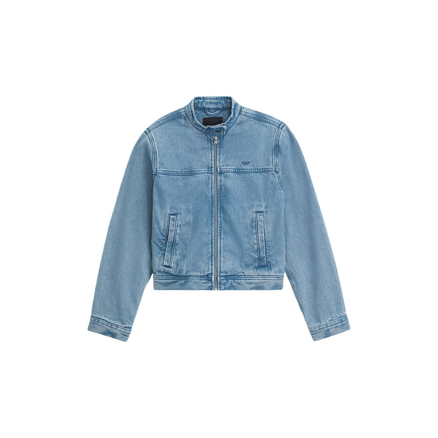 Vans Vans Denim Jackets Women's Stonewashed Blue Stand Collar Moderate