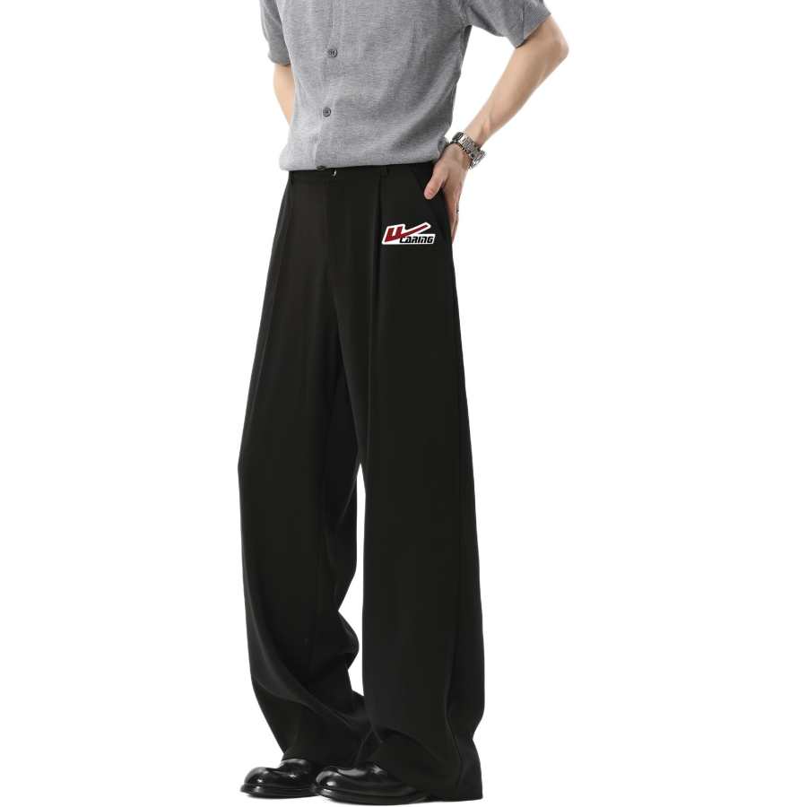 WARRIOR WARRIOR Suit Pants Unisex Black DIY Badge Moderate