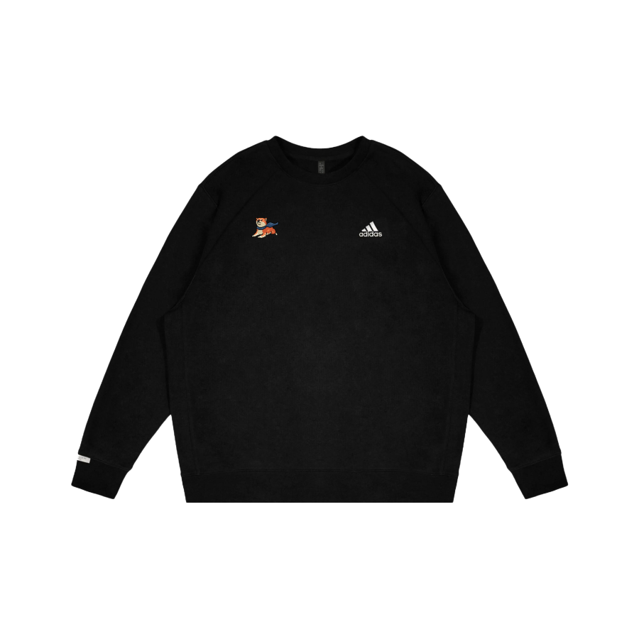 Adidas Adidas LABEL Cute Collection Pixel Style Scarf Puppy Cute Shiba Inu Dog Print Fleece Lined Sweatshirt Unisex