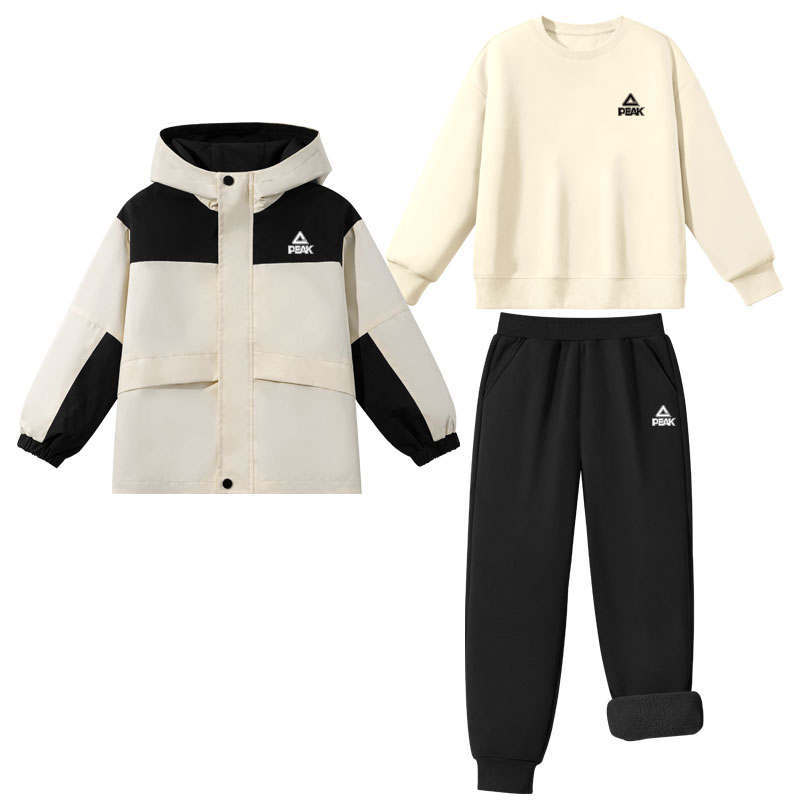 PEAK Casual Sportswear Outdoor Waterproof Windproof Hooded Comfortable Soft Skin Friendly Fleece Lined Thermal Set Of 3