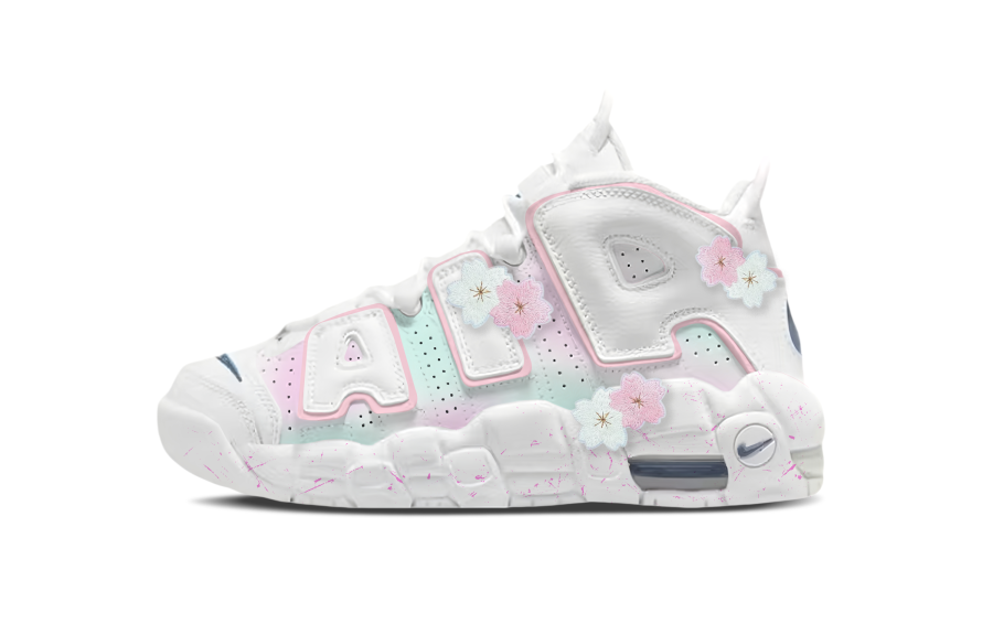 Nike Nike Air More Uptempo Cherry Blossom Pink Sweet Mist Cushioning Height Increasing Mid top Vintage Basketball Shoes