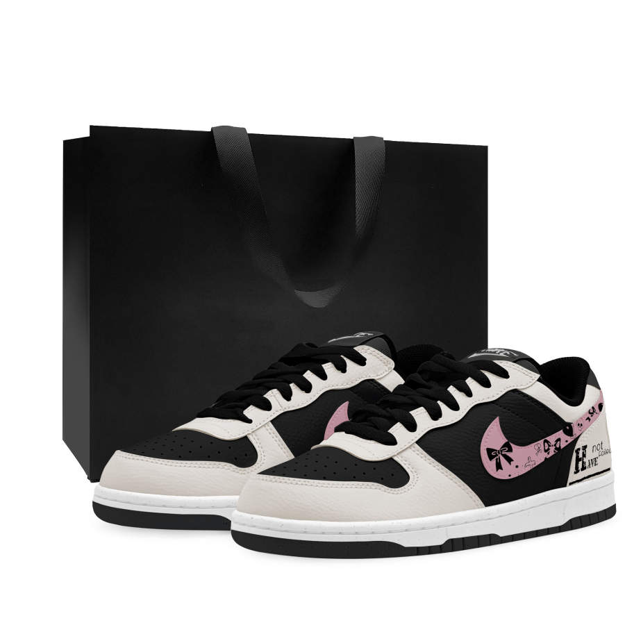 Nike Nike Big Low Lux Thermal Slip Resistant Cushioning Abrasion Resistant Low top Skateboard Shoes Unisex Pink Black Beige