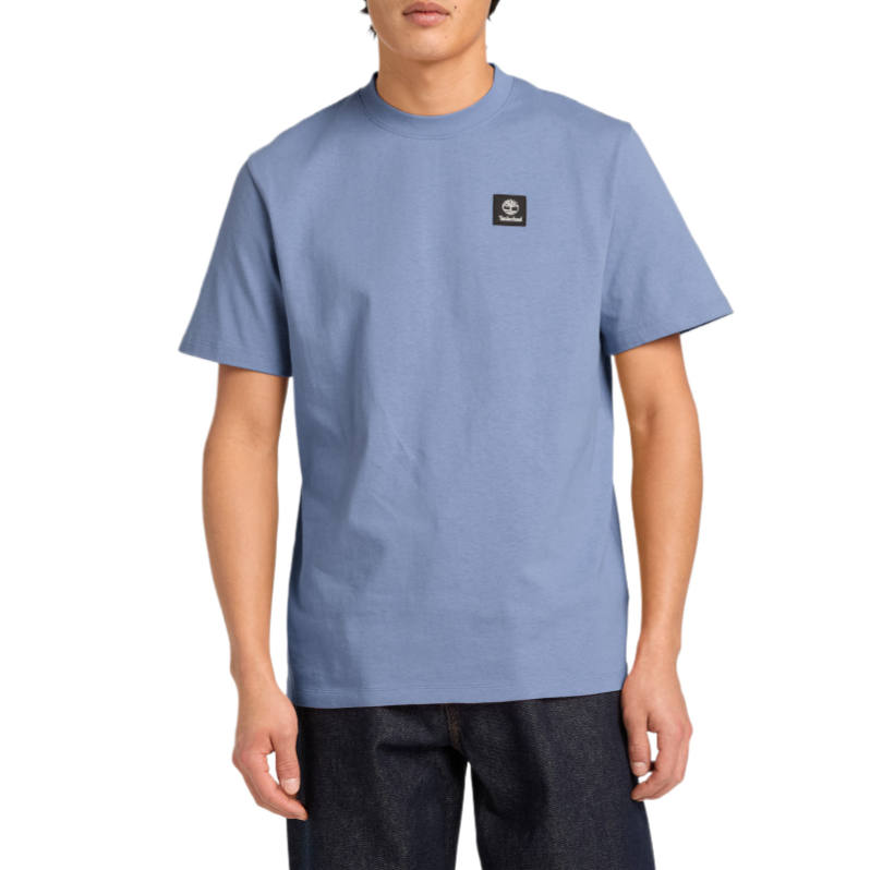 Timberland T Shirts Men's Light Blue Crew Neck Moderate Straight Fit