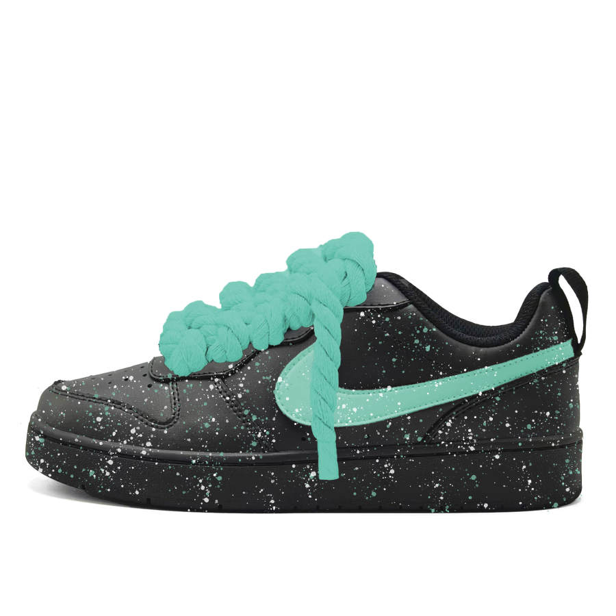 Nike Nike Court Borough Blue Mist Meteorite Leather Abrasion Resistant Slip Resistant Low top Skateboard Shoes Teenagers