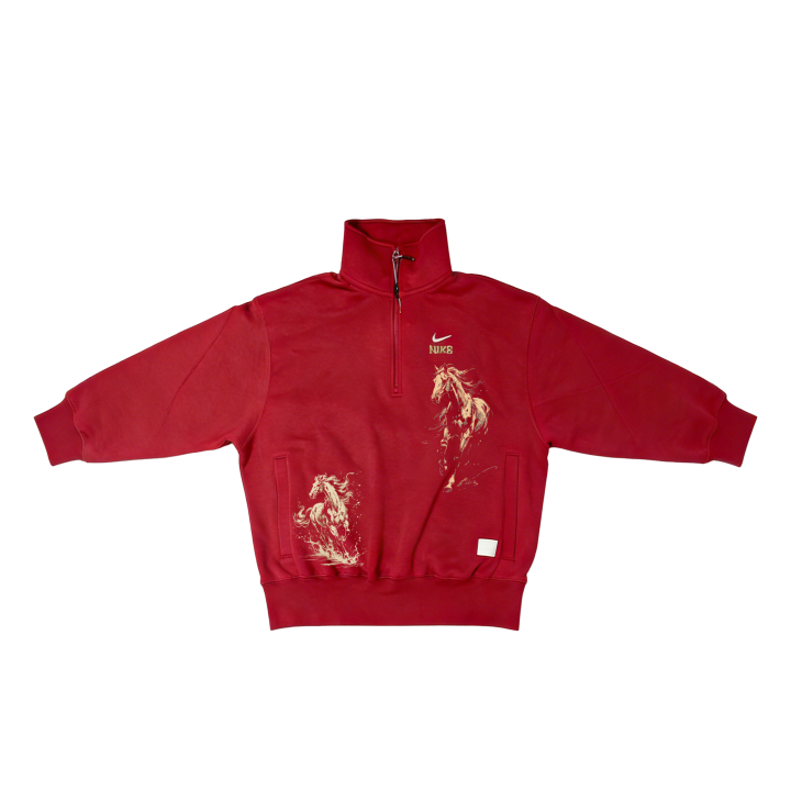 Nike Nike Sweatshirts Unisex Dark Red Stand Collar Moderate Reversible