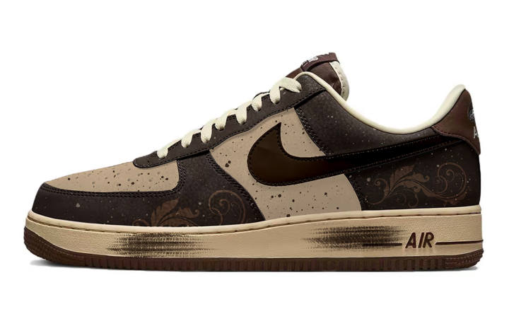Nike Nike Air Force 1 Mocha Seal Abrasion Resistant Slip Resistant Low top Skateboard Shoes Men's Brown
