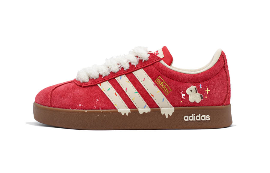 Adidas Adidas Vl Court Classic Golden Spring Encounter Low top Skateboard Shoes Unisex Brier Red