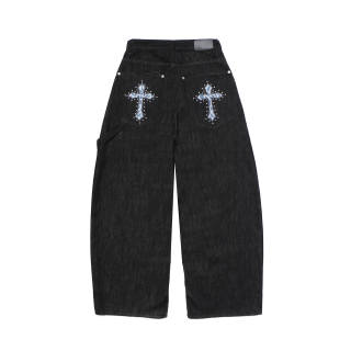 STRANGER LAB Jeans Unisex Black Moderate Scimitar Pants