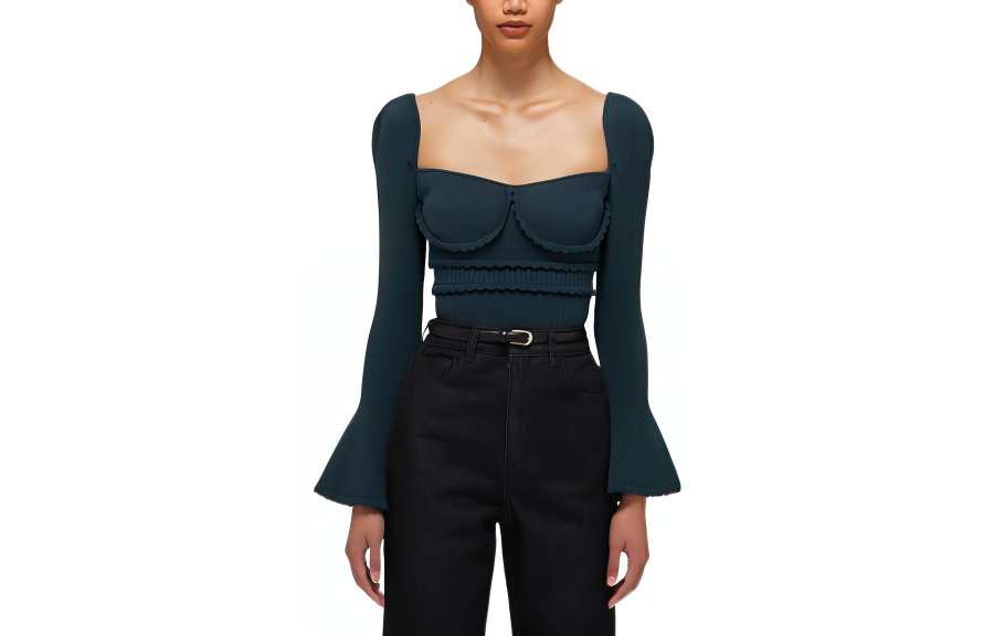 Self-portrait Self portrait SS22 Knitwear Women's Khaki Green