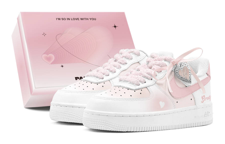Nike Nike Air Force 1 Air Force 1, Couple's, Romantic Favor, Peach Sweetheart, Aesthetic, Elegant Sweet Style Low top