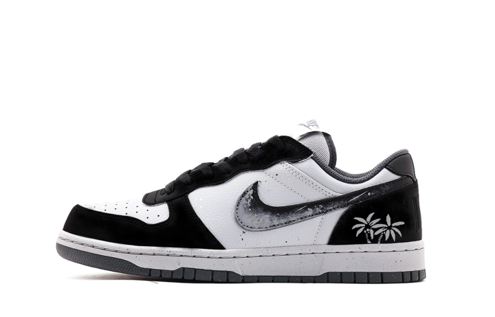 Nike Nike Big Genuine Leather Cushioning Coverage Abrasion Resistant Low top Skateboard Shoes Unisex Black