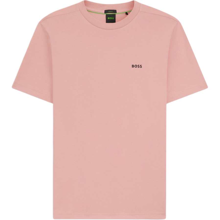 HUGO BOSS T Shirts Men's Light Pink Crew Neck Moderate Straight Fit