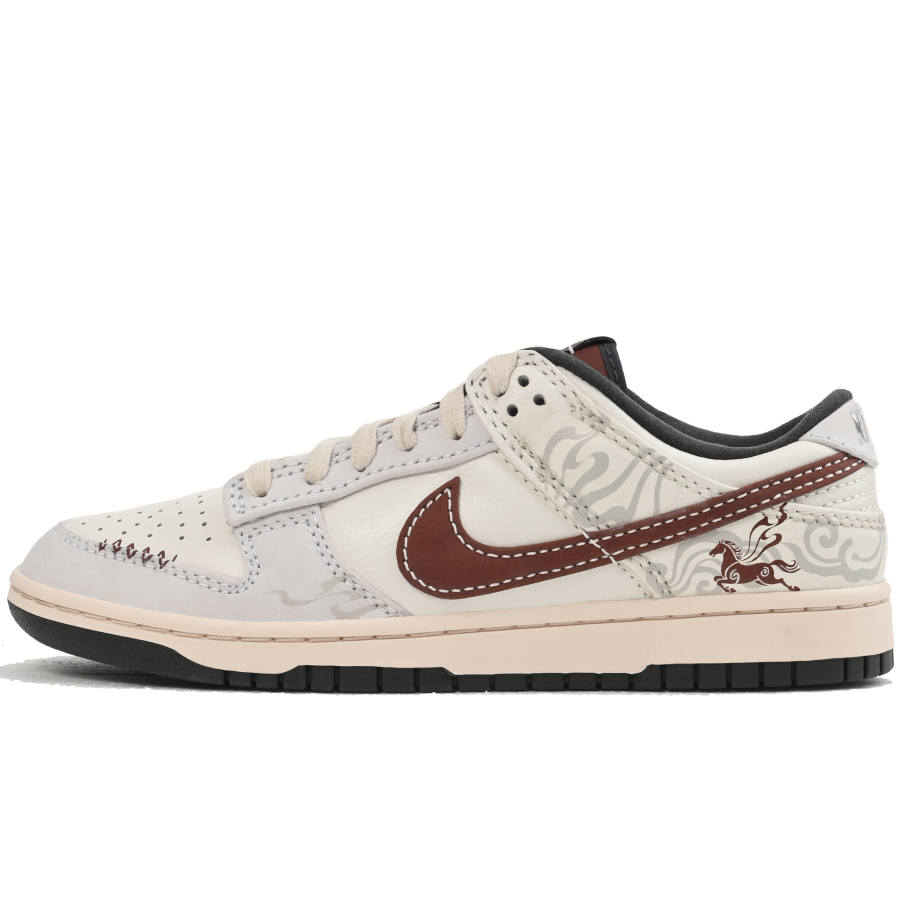 Nike Nike Dunk The Red Steed Soars Into The Clouds Abrasion Resistant Low top Skateboard Shoes Men's White