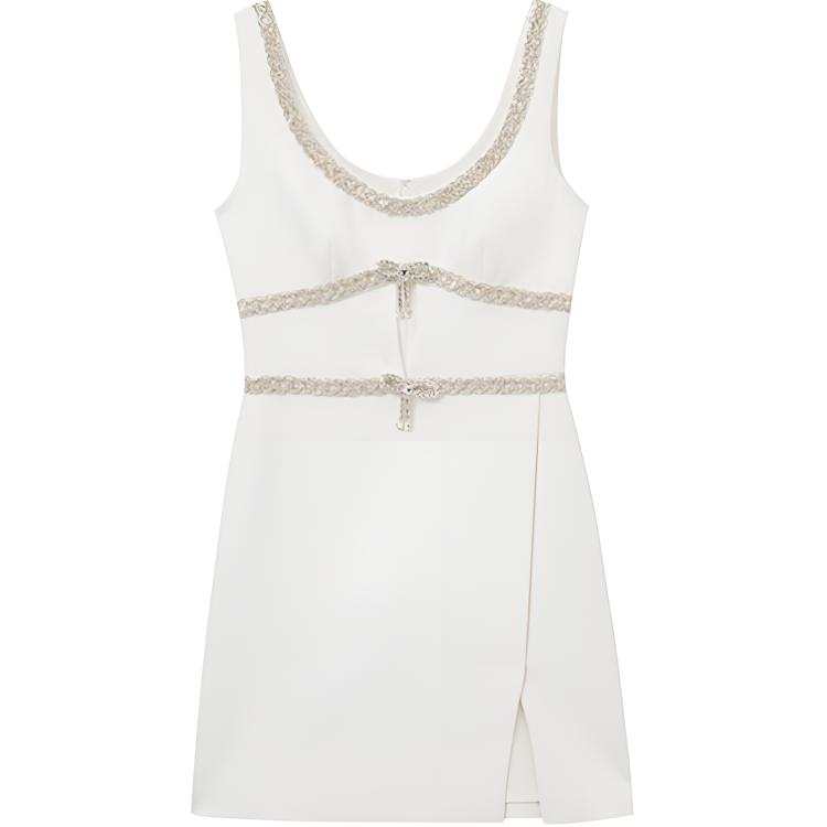 Self-portrait Self portrait Sleeveless Dress Women's Pure White