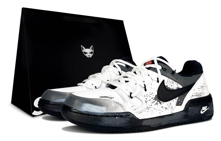Nike Nike Full Force Skateboard Shoes Men's Low Top Black/Gray/White