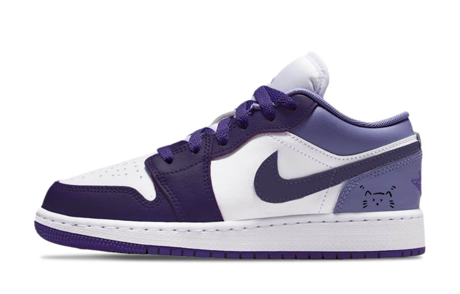 Jordan Jordan Air Jordan 1 Kitten, Sweet Sister Leather Abrasion Resistant Breathable Abrasion Resistant Breathable Low top
