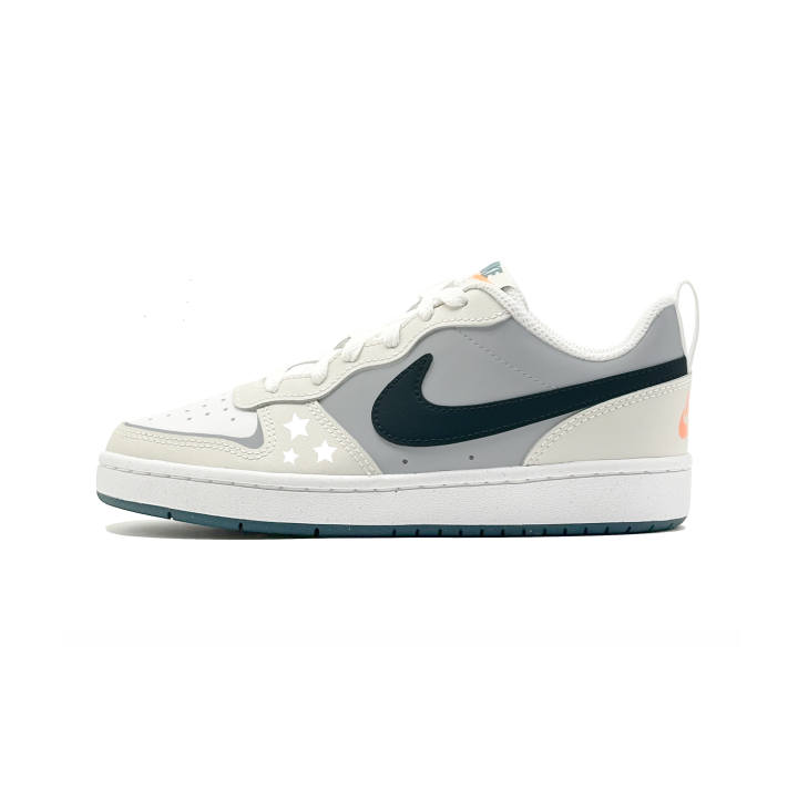 Nike Nike Court Borough 2 Star Gray Synthetic Leather Slip Resistant Abrasion Resistant Low top Skateboard Shoes Unisex Gray