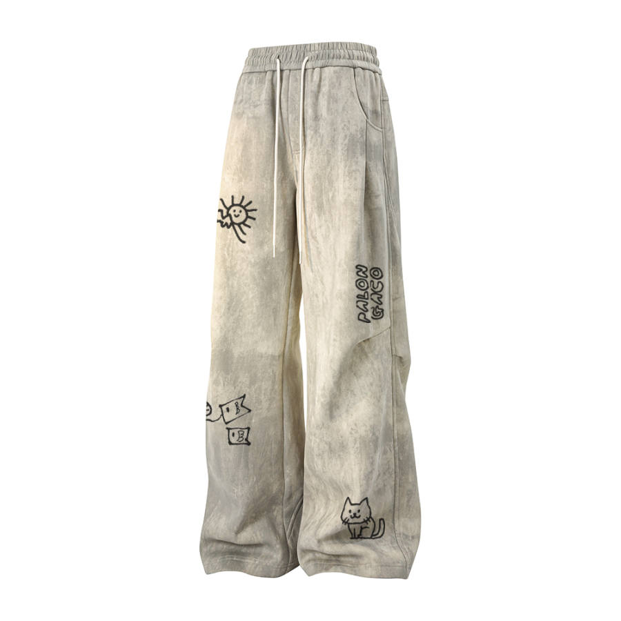 PAL ONGACO Casual Pants Unisex Moderate Parachute Pants