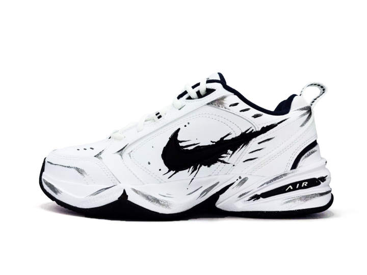 Nike Nike Air Monarch 4 Venom Erosion Leather Slip Resistant Slip Resistant Low top Chunky Sneakers Unisex Black White