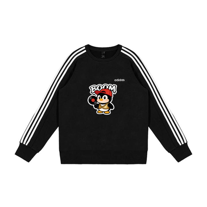 Adidas Adidas Sweatshirts Men's Black Crew Neck Moderate Regular
