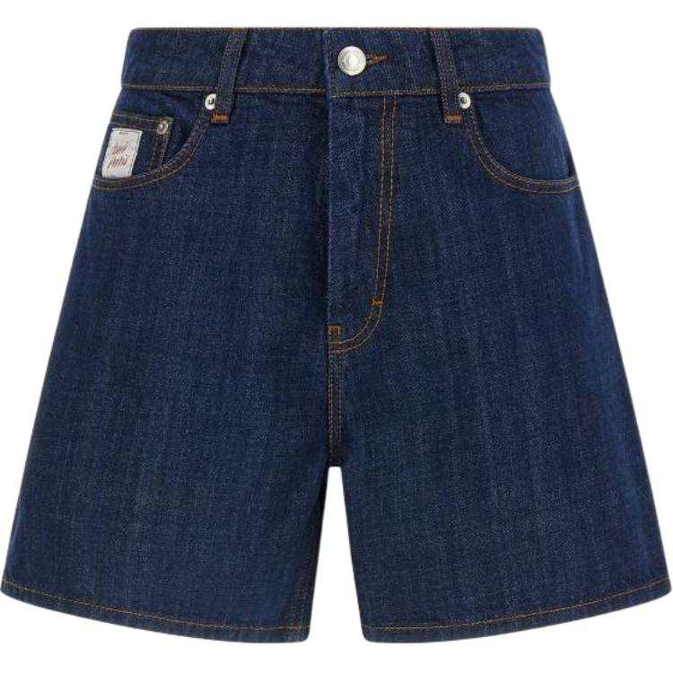 Amiparis Paris Heritage Label Denim Shorts