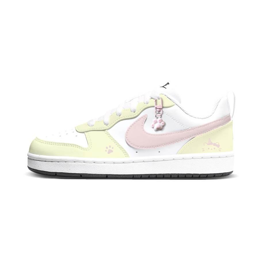Nike Nike Court Borough Milk Puff Cat Paw Low top Kids' Skateboarding Shoes Yellow Pink Teenagers