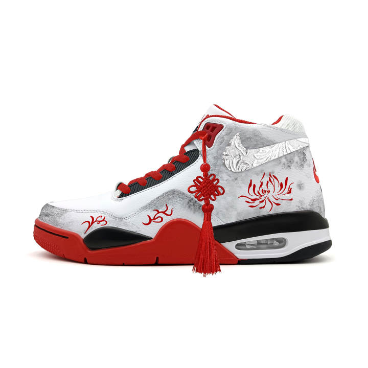 Nike Nike Flight Legacy Mid top Vintage Basketball Shoes Unisex White Red Gray