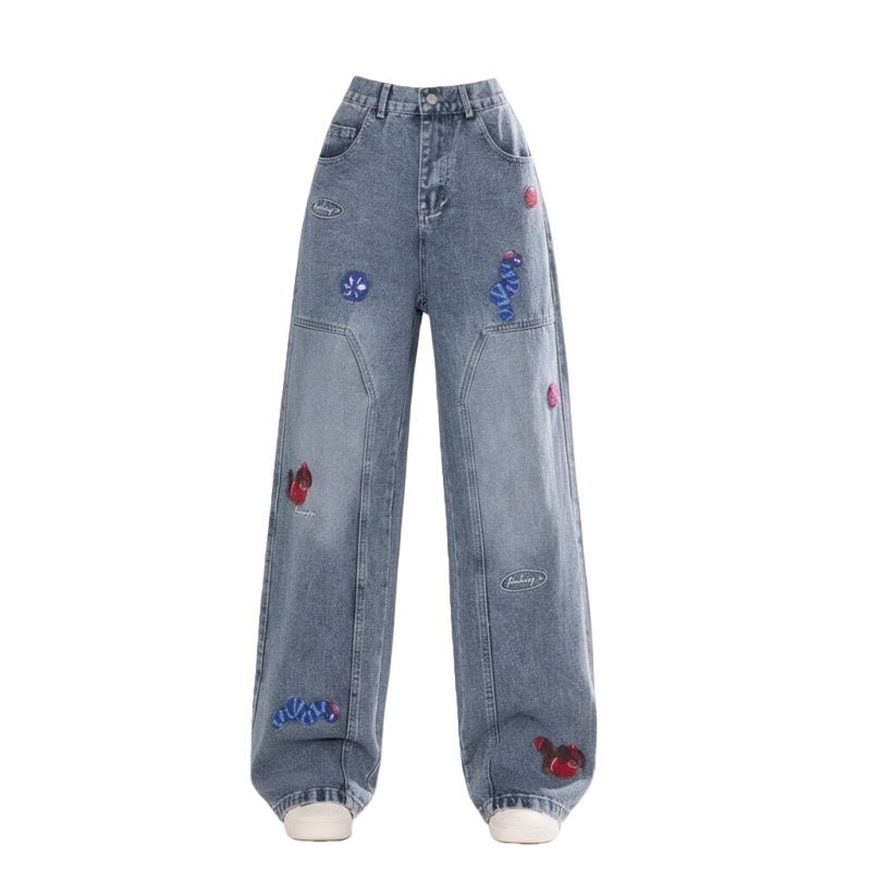 Sugarfunk Jeans Women's Blue Moderate Straight Fit Pants