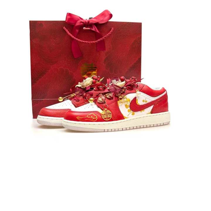 Jordan Jordan Air Jordan 1 Auspicious Joy Leather Slip Resistant Abrasion Resistant Slip Resistant Abrasion Resistant Low top