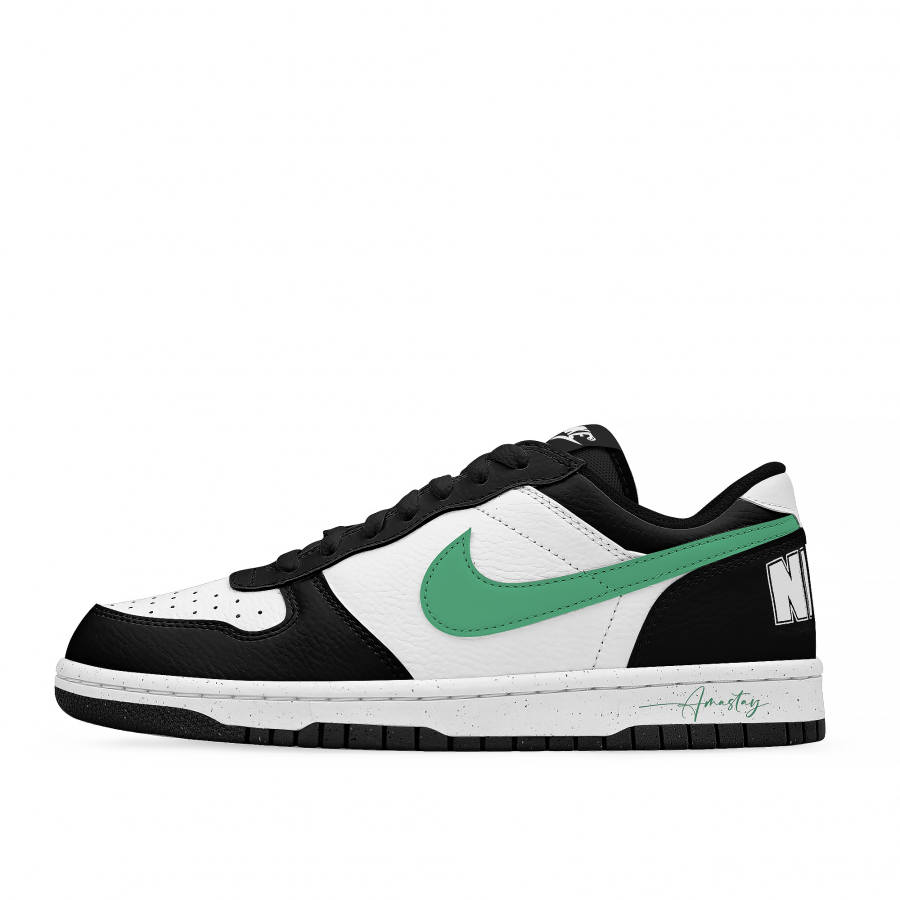 Nike Nike Big Low Lux Cushioning Abrasion Resistant Slip Resistant Low top Skateboard Shoes Unisex Black Cyan