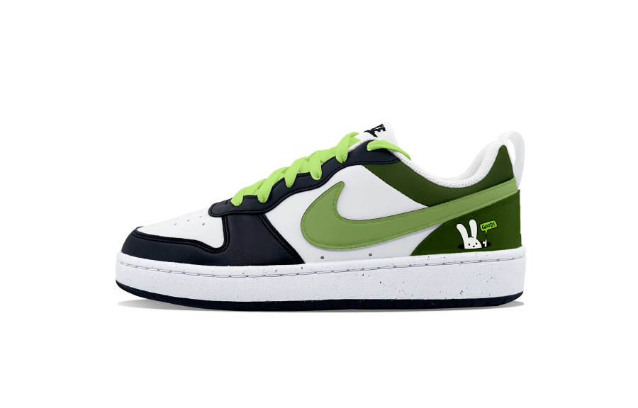 Nike Nike Court Borough Cyan Rabbit Shadow Slip Resistant Breathable Lightweight Cushioning Abrasion Resistant Low top