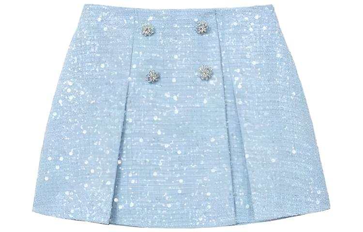 Self-portrait Self portrait FW23 Casual Short Skirts Women's Misty Blue