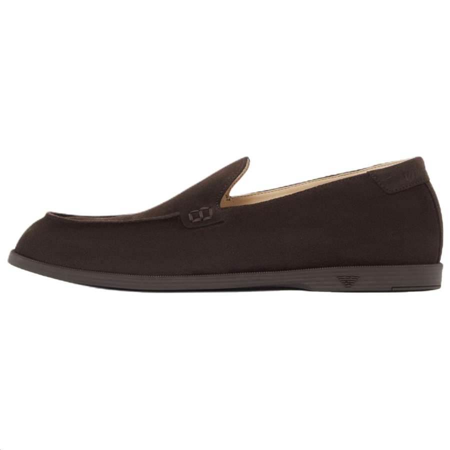 EMPORIO ARMANI Casual Leather Shoes 1.7cm Men's Ebony Brown