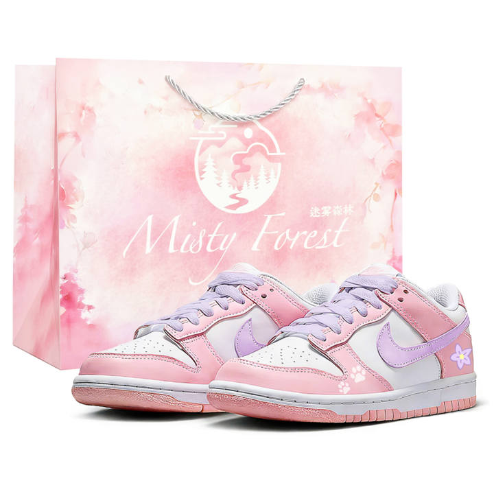 Nike Nike Dunk Purple Soft Flower, Shopping Bag, Horse Year, Dopamine Dressing, Hand Drawn Abrasion Resistant