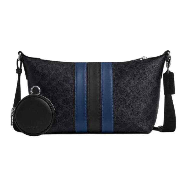 COACH COACH Artificial Leather With Cow Leather Shoulder Bag Small Men's Black