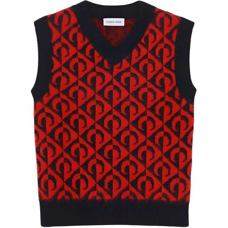 Marine Serre Moon Lozenge V-neck vest