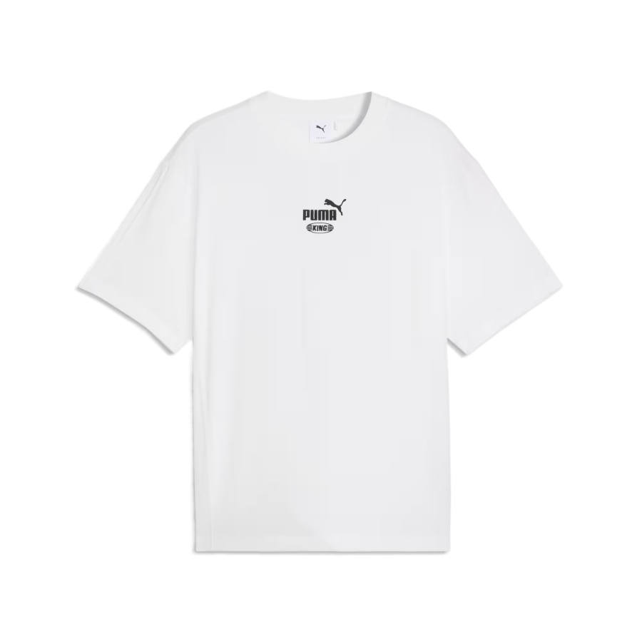 PUMA T Shirts Men's PUMA White Crew Neck Moderate Straight Fit