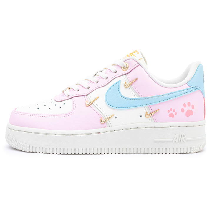 Nike Nike Air Force 1 Air Force 1, Meow Claw Blue Pink Low top Skateboard Shoes Women's Pink