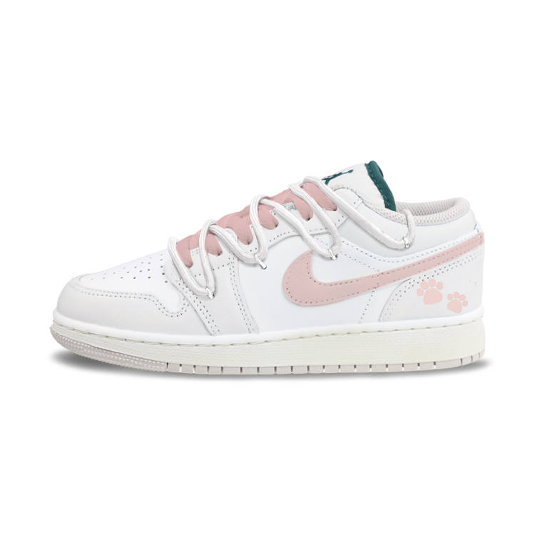 Jordan Jordan Air Jordan 1 Meow Print Leather Slip Resistant Abrasion Resistant Slip Resistant Abrasion Resistant Low top